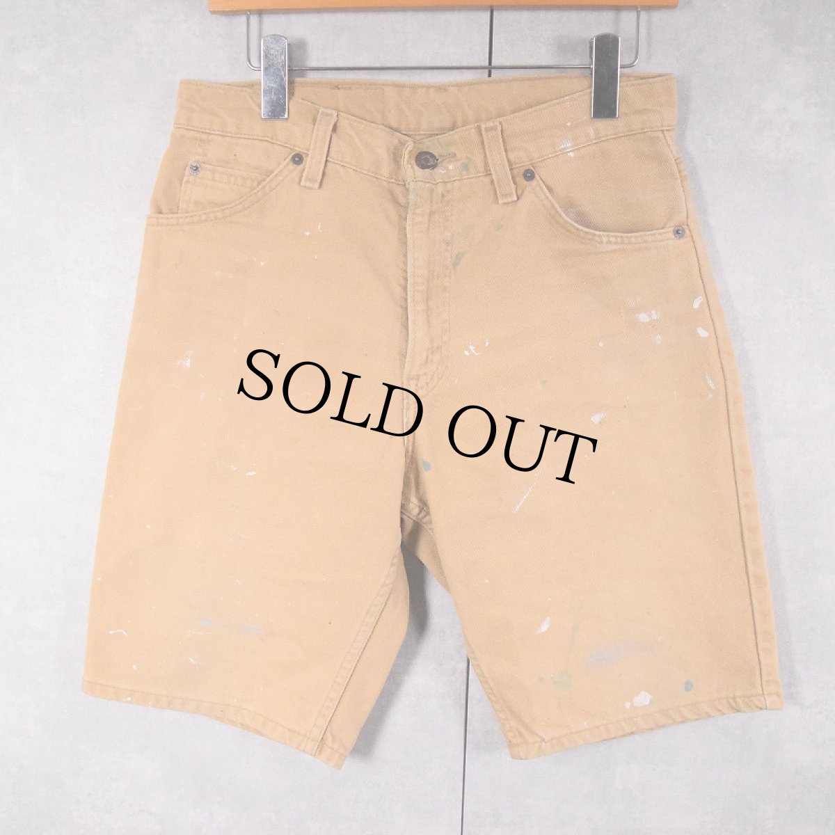 画像1: 90's Levi's 550 USA製 ペンキペイント デニムショーツ W30 (1)