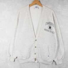 画像1: 90's RUSSELL ATHLETIC USA製 "McGEORGE SCHOOL OF LAW" プリントスウェットカーディガン XL (1)