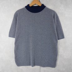 画像1: 70〜80's BAN-LON ハイネック 半袖ニットセーター XL (1)