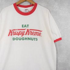 画像1: Krispy Kreme Doughnuts ドーナツショップ プリント リンガーTシャツ XL (1)