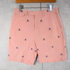 画像1: Ralph Lauren "RUGBY" スカル刺繍×ストライプ柄 コットンショーツ W31 (1)