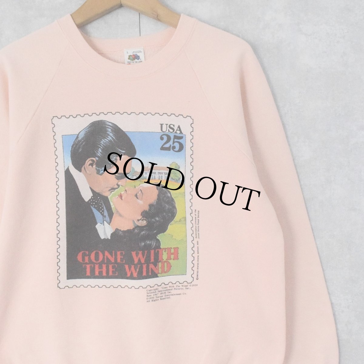 画像1: 90's GONE WITH THE WIND USA製 映画プリントラグランスウェット L (1)