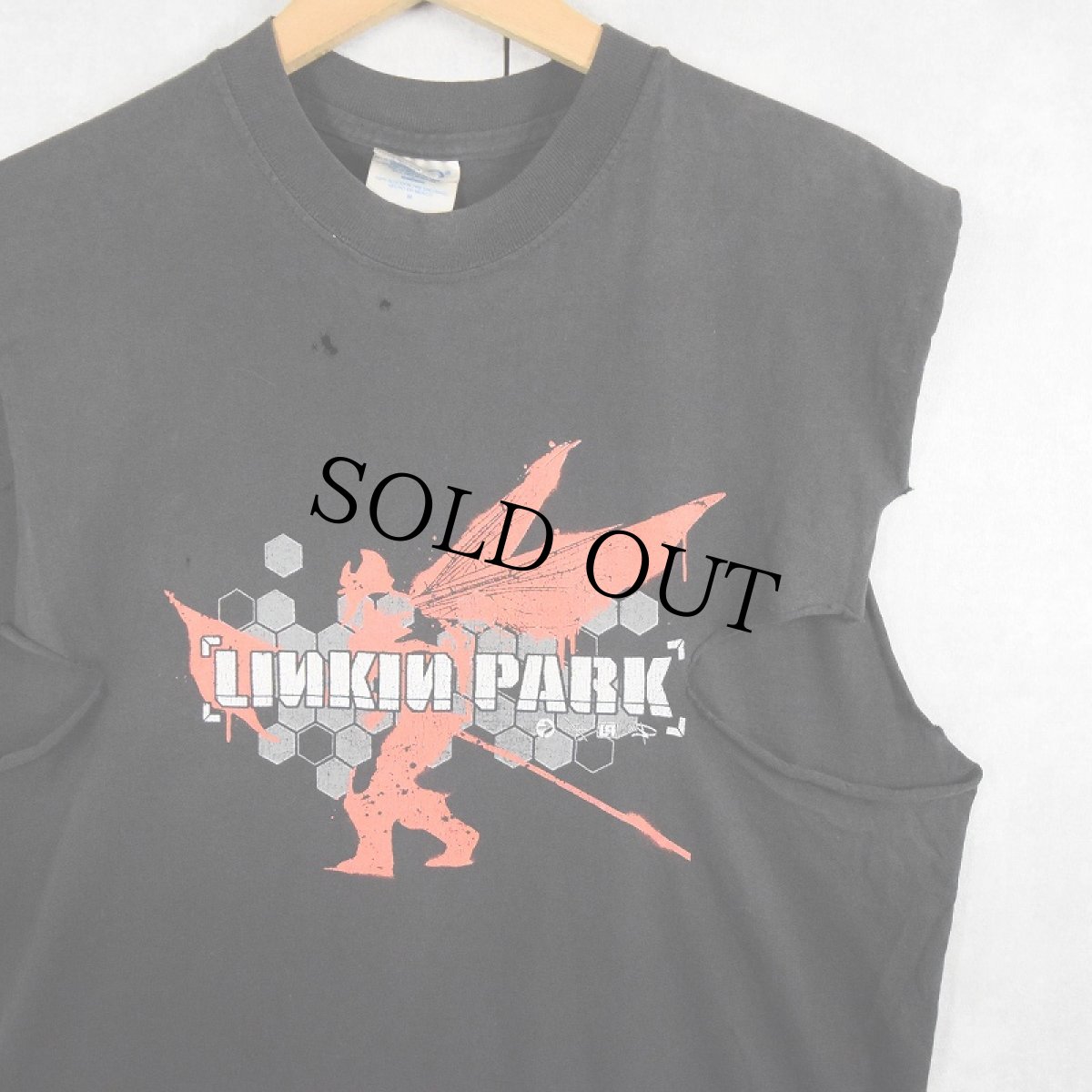 画像1: 2000's LINKIN PARK ロックバンド カットオフTシャツ BLACK M (1)