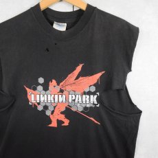 画像1: 2000's LINKIN PARK ロックバンド カットオフTシャツ BLACK M (1)