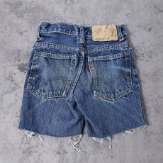 画像2: 60〜70's LEVI'S 317021 BIGE カットオフデニムパンツ KIDS SIZE (2)