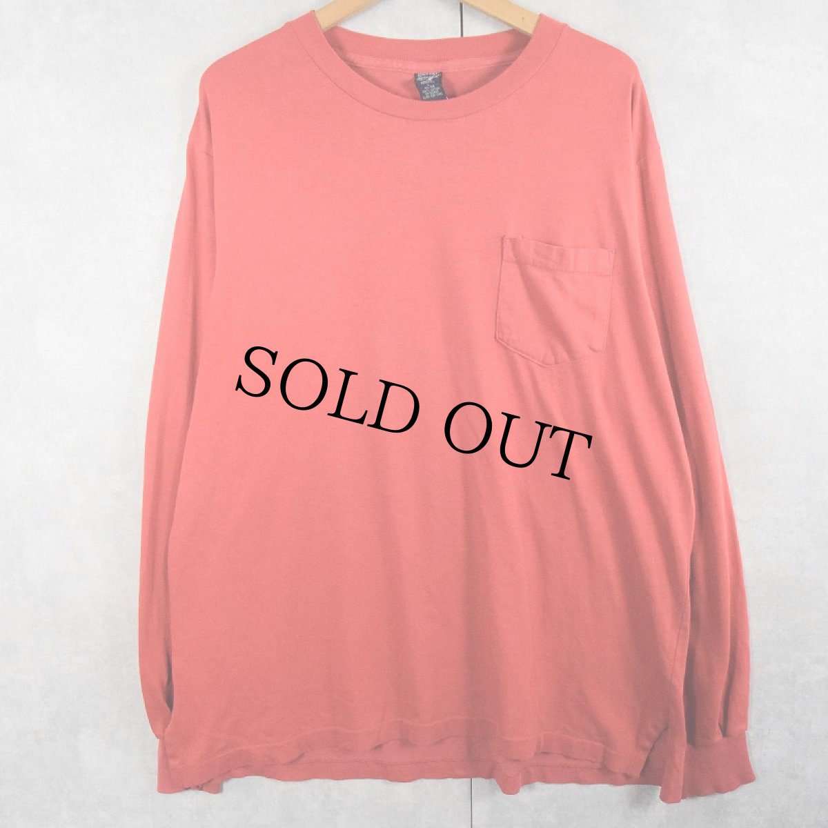 画像1: 90's LANDS' END USA製 無地ポケットロンT L (1)