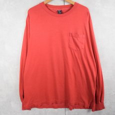画像1: 90's LANDS' END USA製 無地ポケットロンT L (1)