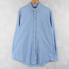 画像1: 90's Ralph Lauren USA製 シャンブレー ボタンダウンシャツ L (1)