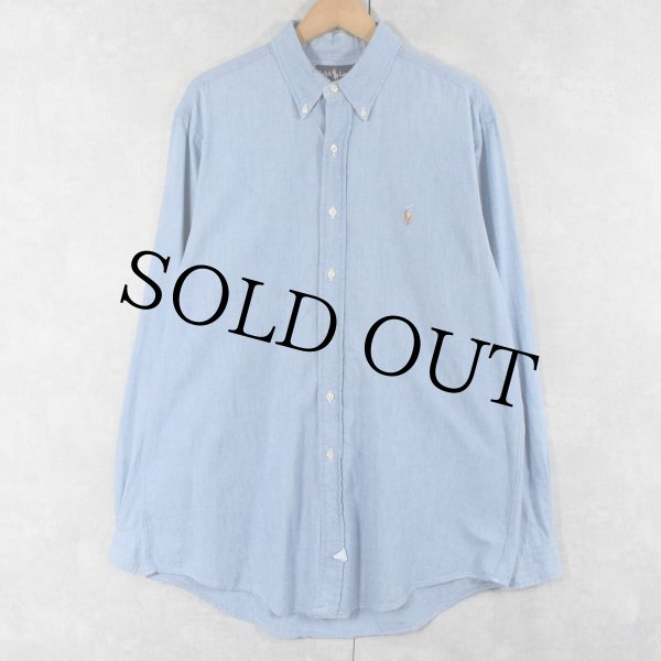 USA古着 80s～90s　USA製 ラルフローレン シャンブレーロングスカート 90s 90年代 ポロラルフローレン POLO 長袖 シャンブレーシャツ