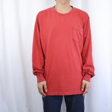 画像2: 90's LANDS' END USA製 無地ポケットロンT L (2)