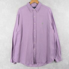 画像1: Ralph Lauren "CLASSIC FIT" リネン×シルク ボタンダウンシャツ XL (1)
