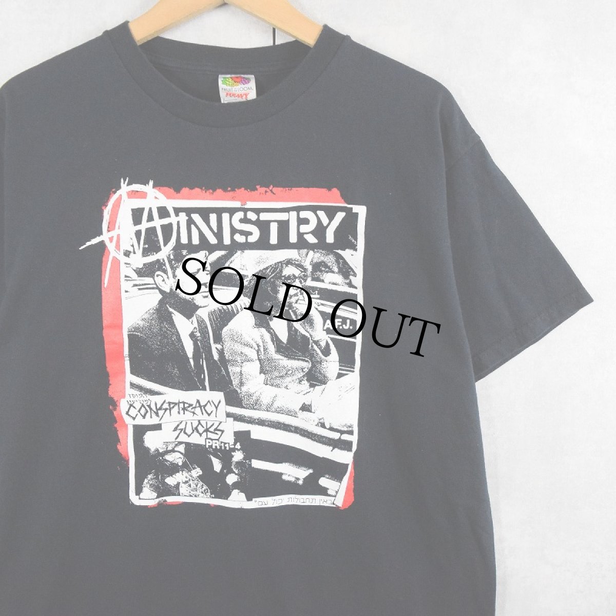 画像1: 90〜2000's MINISTRY "CIVIC DUTY" インダストリアルメタルバンドTシャツ BLACK L (1)