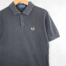 画像1: 80's FRED PERRY ENGLAND製 ロゴ刺繍 ポロシャツ BLACK SIZE40 (1)