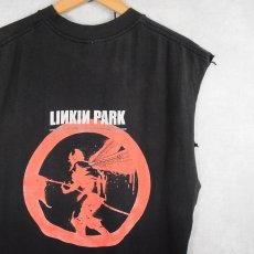 画像2: 2000's LINKIN PARK ロックバンド カットオフTシャツ BLACK M (2)