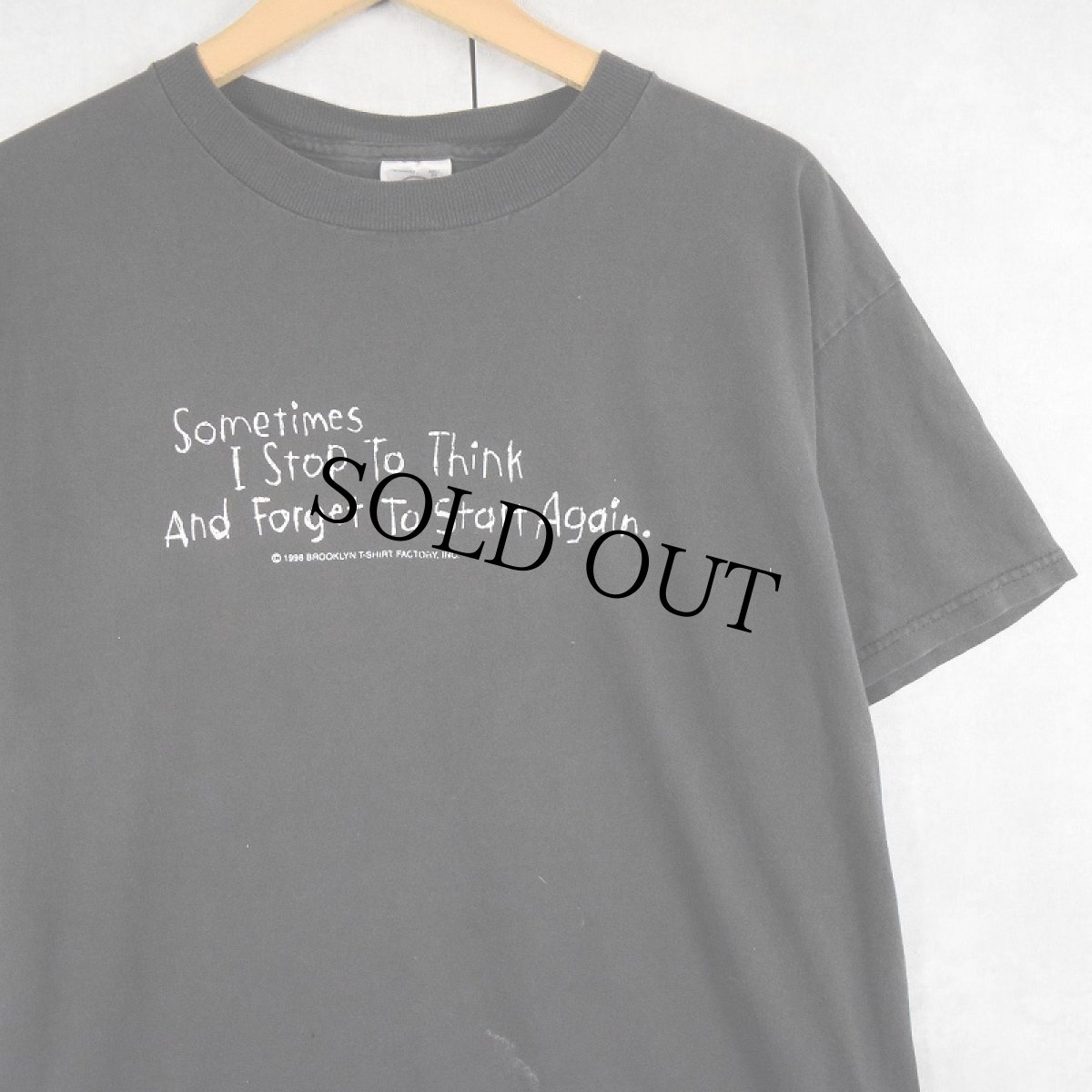 画像1: 90's DELTA USA製 ”Sometimes I Stop..." プリントTシャツ BLACK M (1)