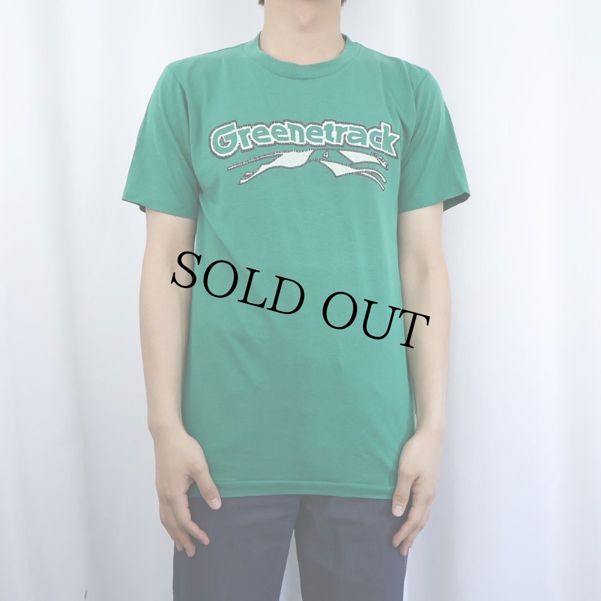 画像2: 80's USA製 "Greenetrack" プリントTシャツ L (2)