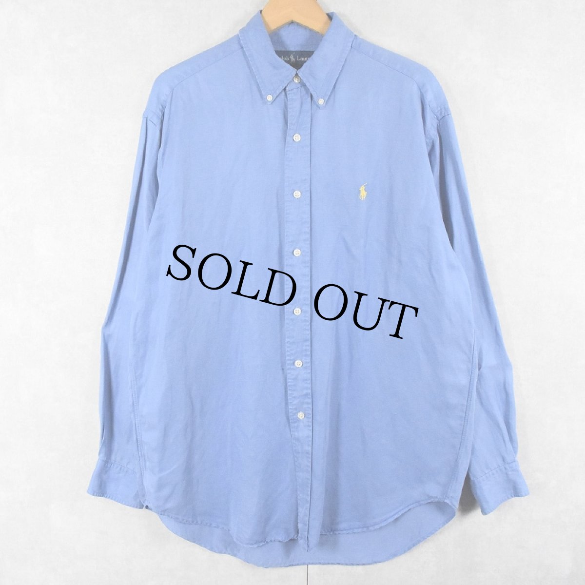 画像1: Ralph Lauren "BLAKE" シルク×リネン ボタンダウンシャツ M (1)