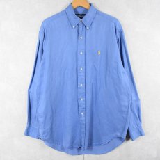 画像1: Ralph Lauren "BLAKE" シルク×リネン ボタンダウンシャツ M (1)