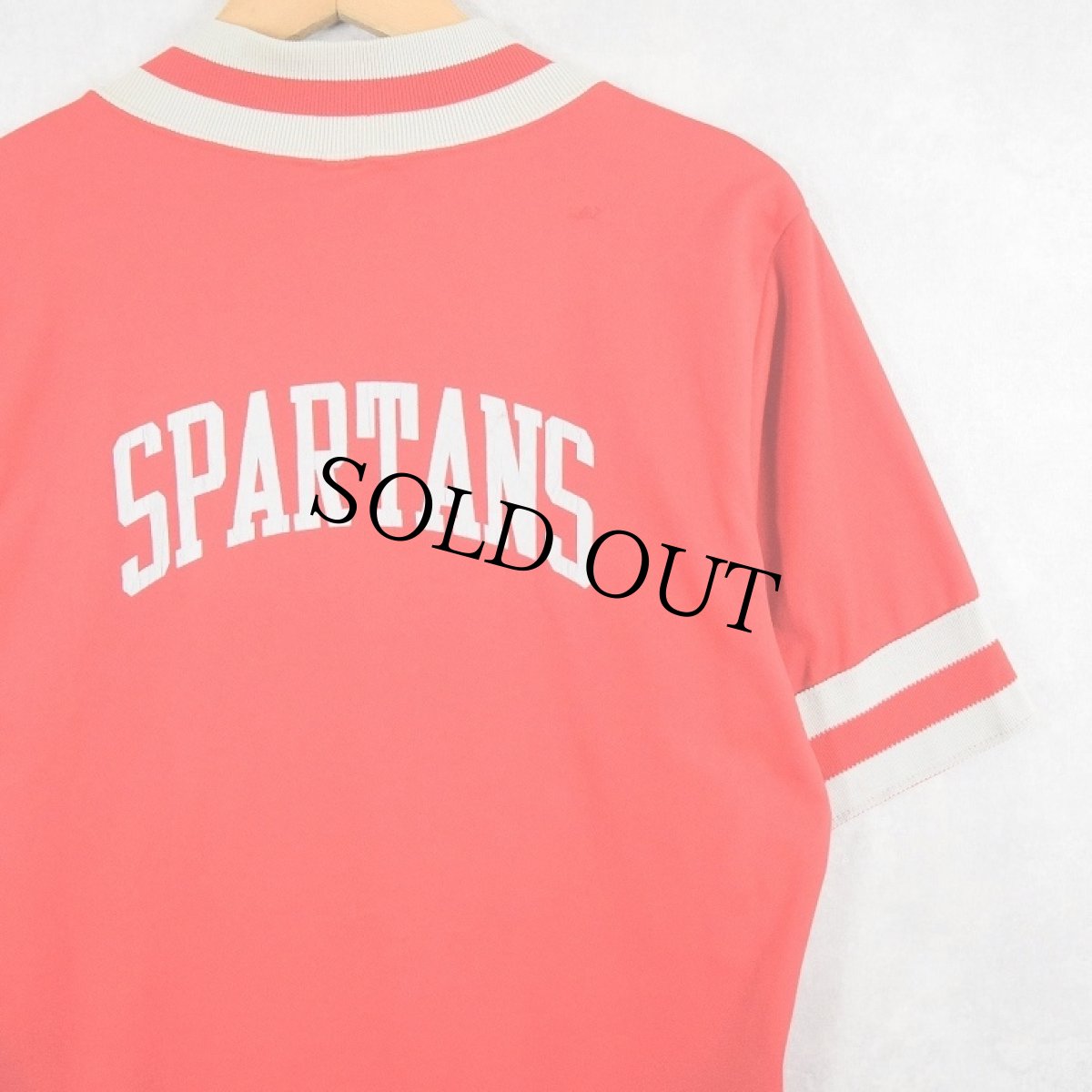 画像2: 80's Champion トリコタグ USA製 "SPARTANS" ナイロンフットボールTシャツ M (2)