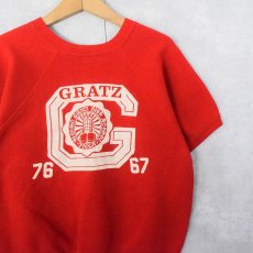 画像1: 60's〜 "GRATZ" フロッキープリント半袖ラグランスウェット (1)