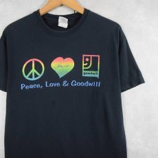 画像1: Goodwill Industries "Peace, Love & Goodwill" 非営利団体プリントTシャツ M (1)