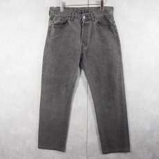 画像1: 90's Levi's 501 USA製 "サルファブラック" ブラックデニムパンツ W33 (1)