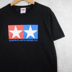 画像1: TAMIYA 模型メーカー ロゴプリントTシャツ BLACK XL (1)