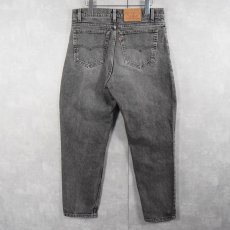 画像2: 90's Levi's 550 USA製 "先染め" ブラックデニムパンツ W33 (2)