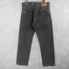 画像2: 90's Levi's 501 USA製 "サルファブラック" ブラックデニムパンツ W33 (2)