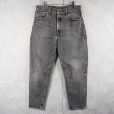 画像1: 90's Levi's 550 USA製 "先染め" ブラックデニムパンツ W33 (1)