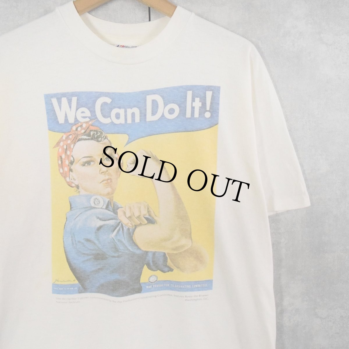 画像1: 90's "We Can Do It!" 第二次世界大戦 ポスタープリントTシャツ L (1)