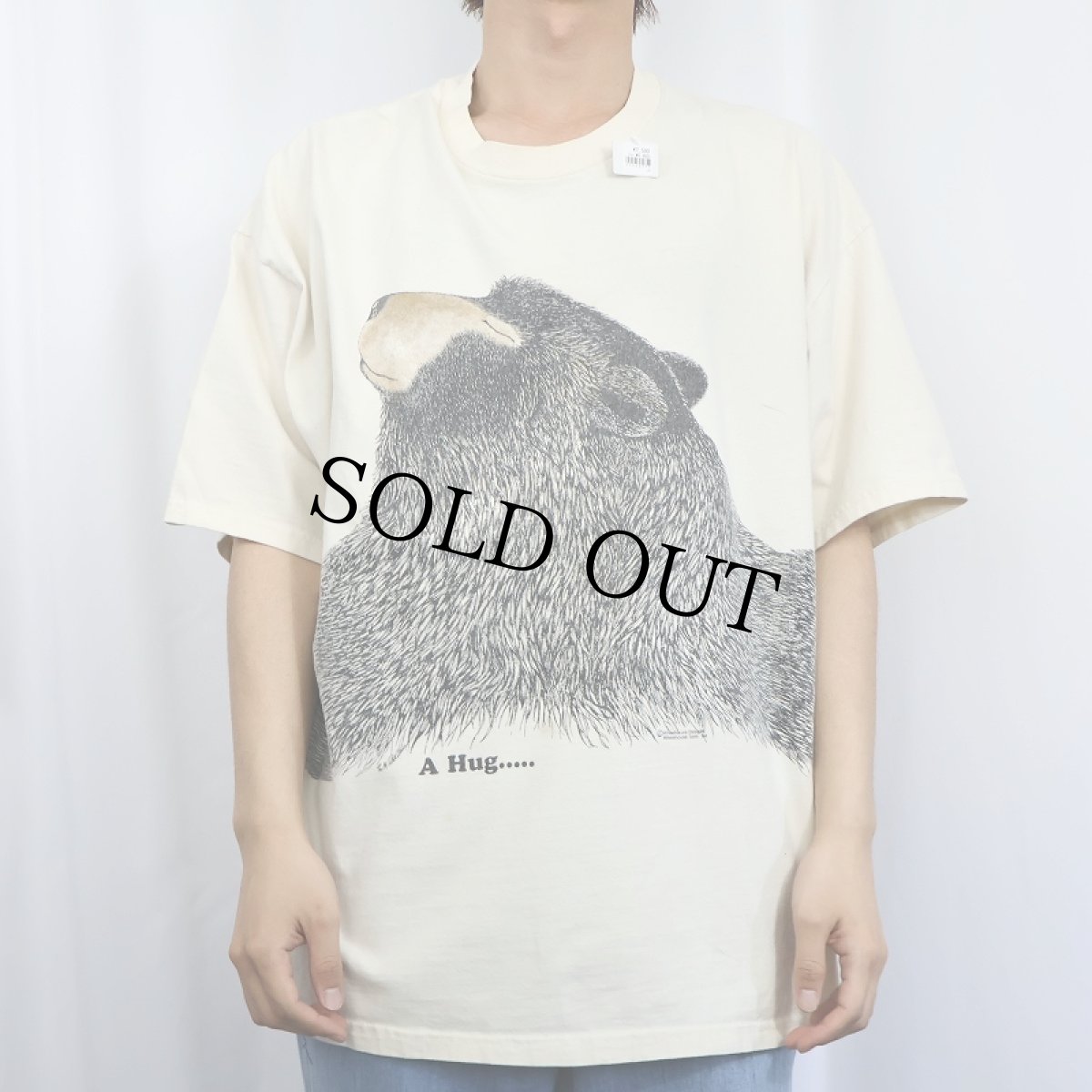 画像2: 90's Wheelhouse Designs USA製 "A Hug..." くまプリントTシャツ XXL (2)