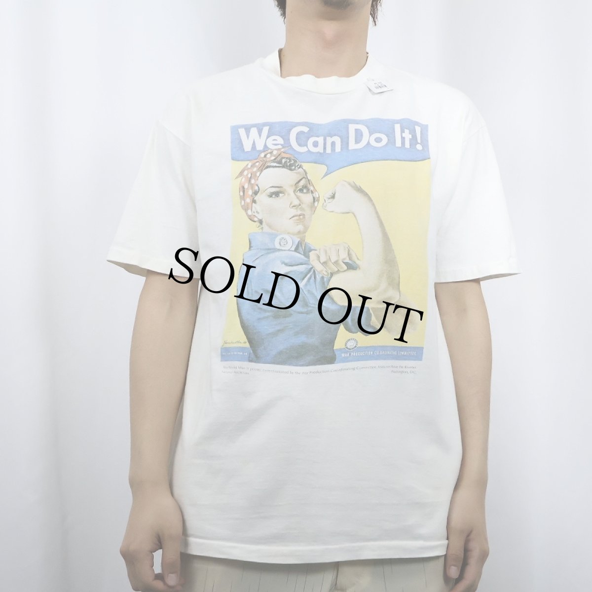 画像2: 90's "We Can Do It!" 第二次世界大戦 ポスタープリントTシャツ L (2)