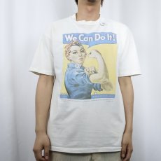 画像2: 90's "We Can Do It!" 第二次世界大戦 ポスタープリントTシャツ L (2)
