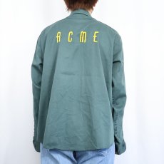 画像3: 60's BIG YANK チェーン刺繍 コットン×ポリエステルシャツ (3)
