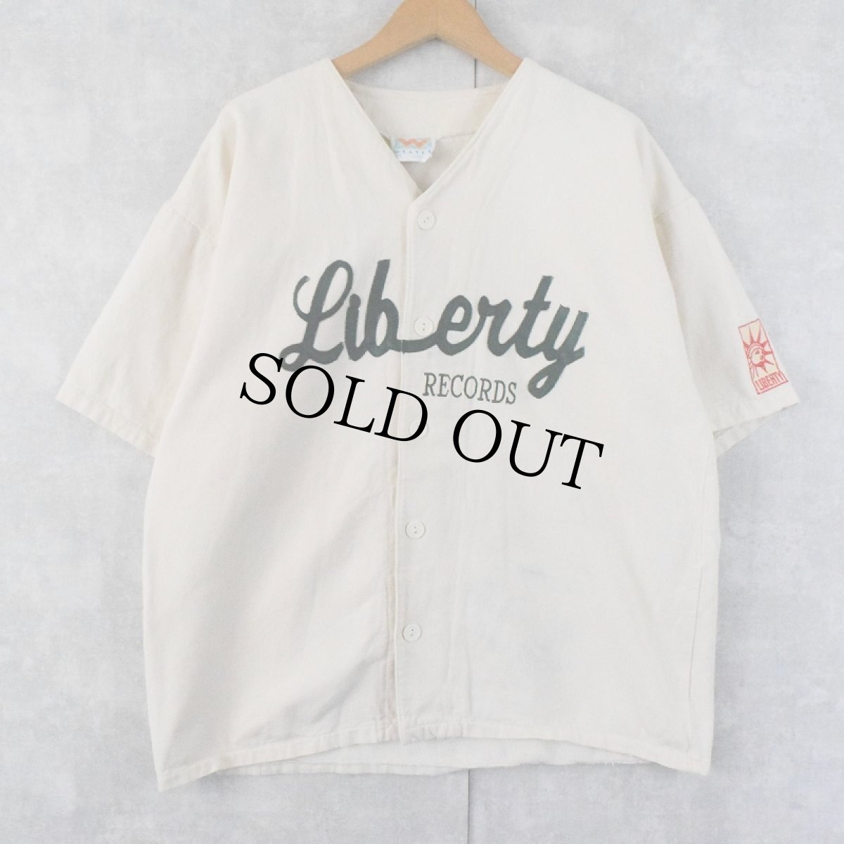 画像1: Liberty Records レコードレーベル ベースボールシャツ L (1)