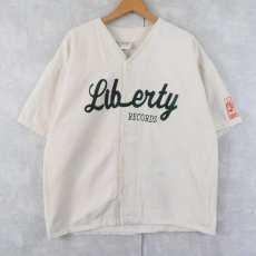 画像1: Liberty Records レコードレーベル ベースボールシャツ L (1)