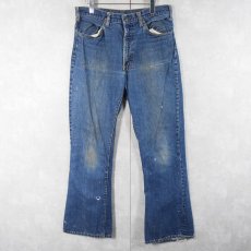 画像1: 60〜70's LEVI'S 646 BIGE ベルボトムデニムパンツ W33 (1)