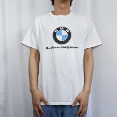 画像2: 90's〜 BMW USA製 "The ultimate driving machine" 自動車メーカー ロゴプリントTシャツ M (2)