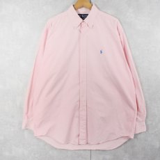 画像1: Ralph Lauren "BLAKE" ロゴ刺繍 TWO-PLYコットンボタンダウンシャツ L (1)