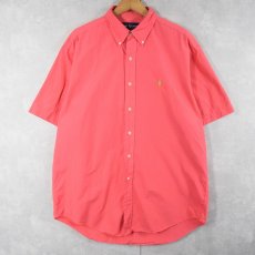 画像1: Ralph Lauren "CLASSIC FIT" ロゴ刺繍 コットンボタンダウンシャツ L (1)