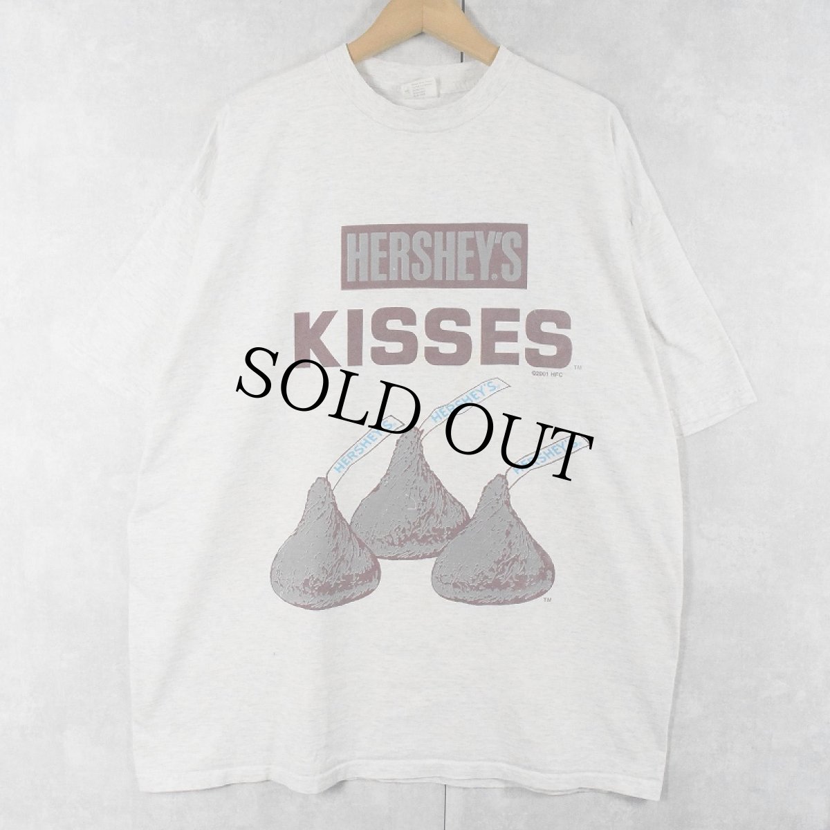 画像1: 2001 HERSHEY'S "KISSES CHOCOLATE" お菓子企業プリントTシャツ 1X (1)