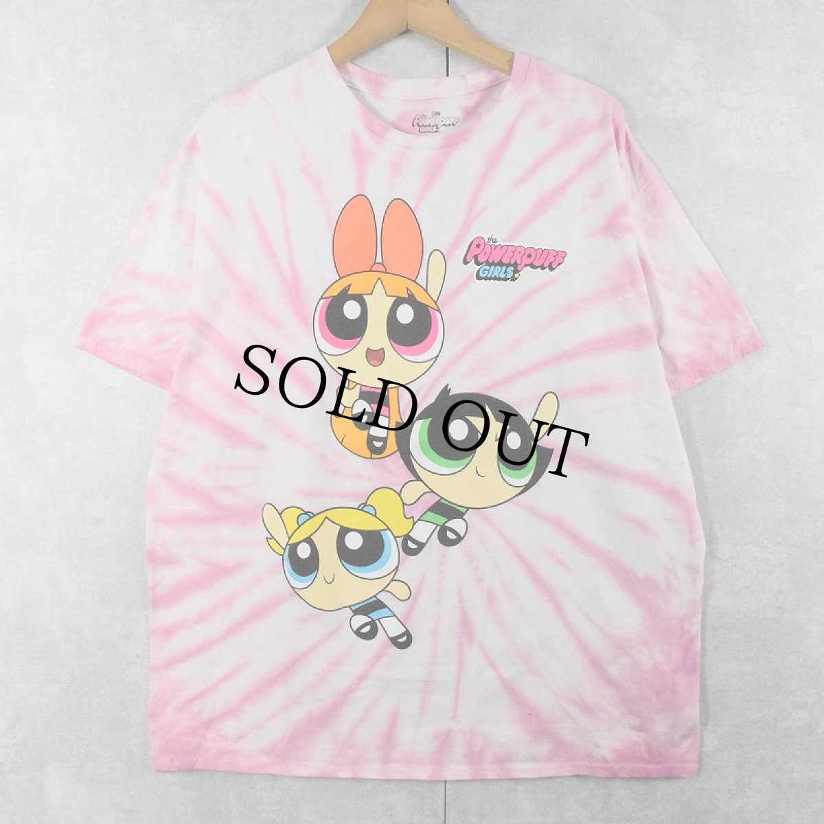 画像1: The Powepuff Girls タイダイ キャラクタープリントTシャツ 2X (1)