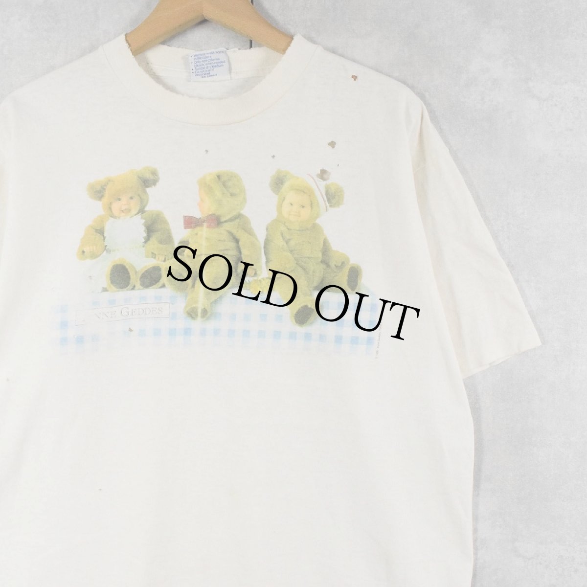 画像1: 90's ANNE GEDDES USA製 赤ちゃんフォトアートプリントTシャツ L (1)