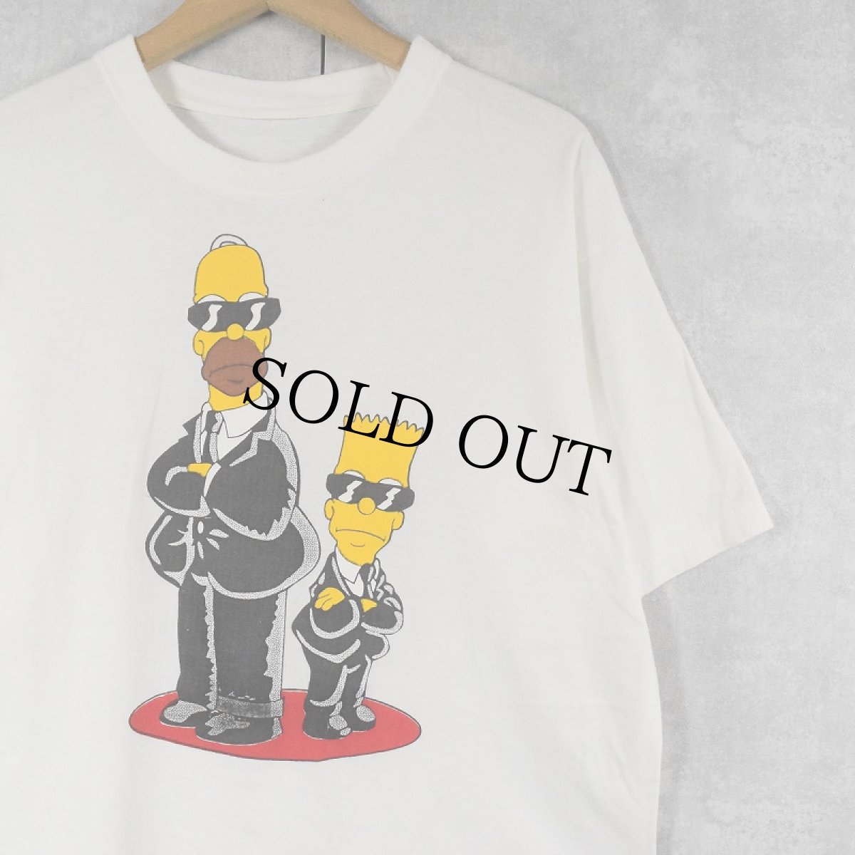 画像1: THE SIMPSONS "MIB" キャラクターパロディプリントTシャツ (1)