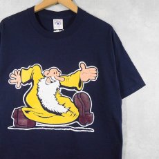 画像1: Robert Crumb イラストプリントTシャツ NAVY M (1)