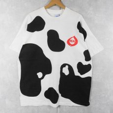 画像1: 90's REAL USA製 乳製品メーカー 牛柄 大判プリントTシャツ XL (1)