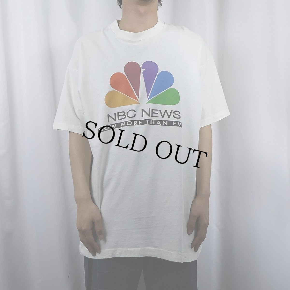 画像2: 90's NBC NEWS USA製 テレビ局企業ロゴプリントTシャツ XL (2)