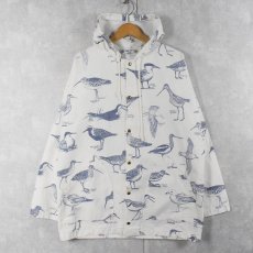 画像1: 90's MICHIGAN RAG CO. USA製 野鳥柄 コットン×ポリ パーカー S/M (1)