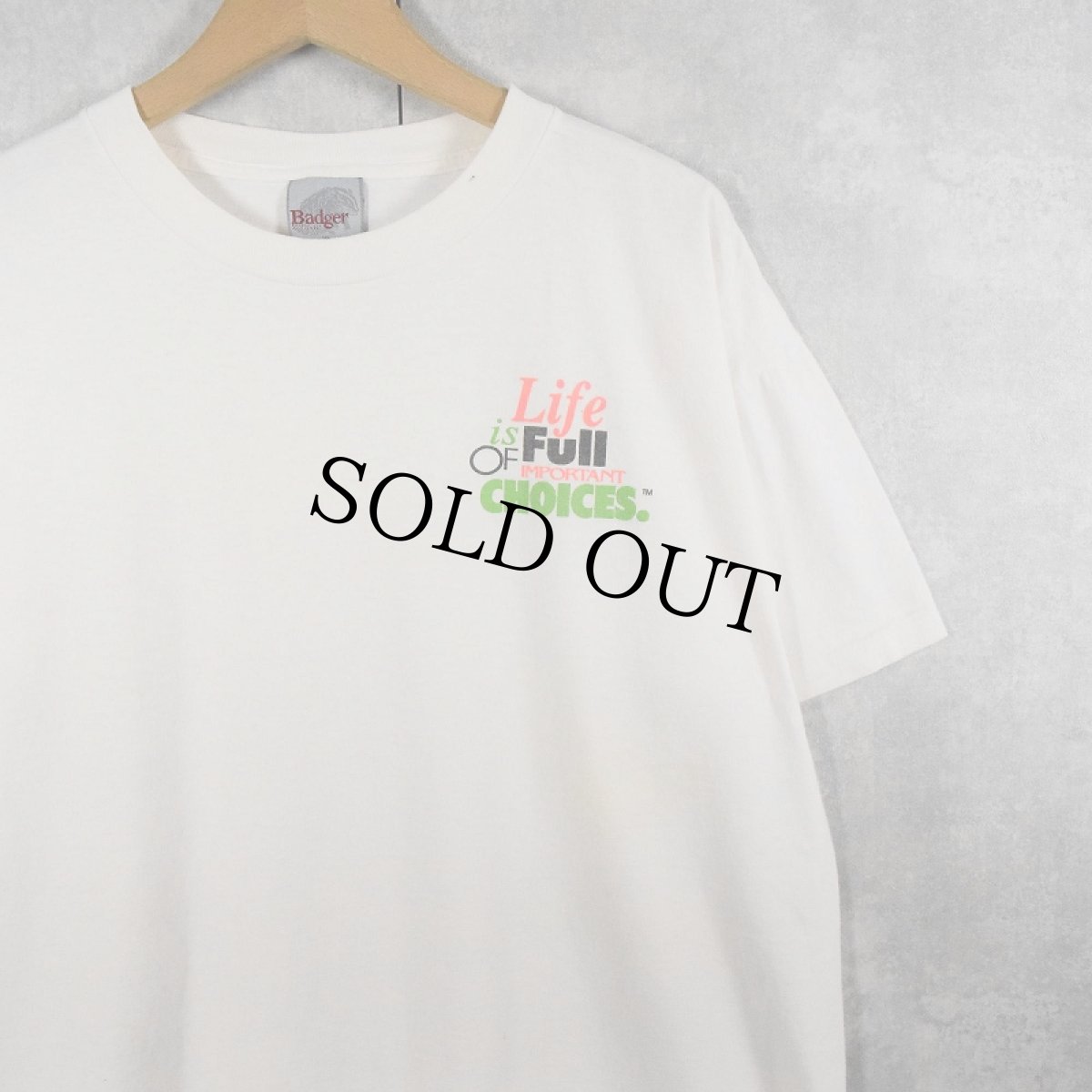 画像2: 90's USA製 "Life is Full Of Important Choices" アルコール飲料プリントTシャツ XL (2)